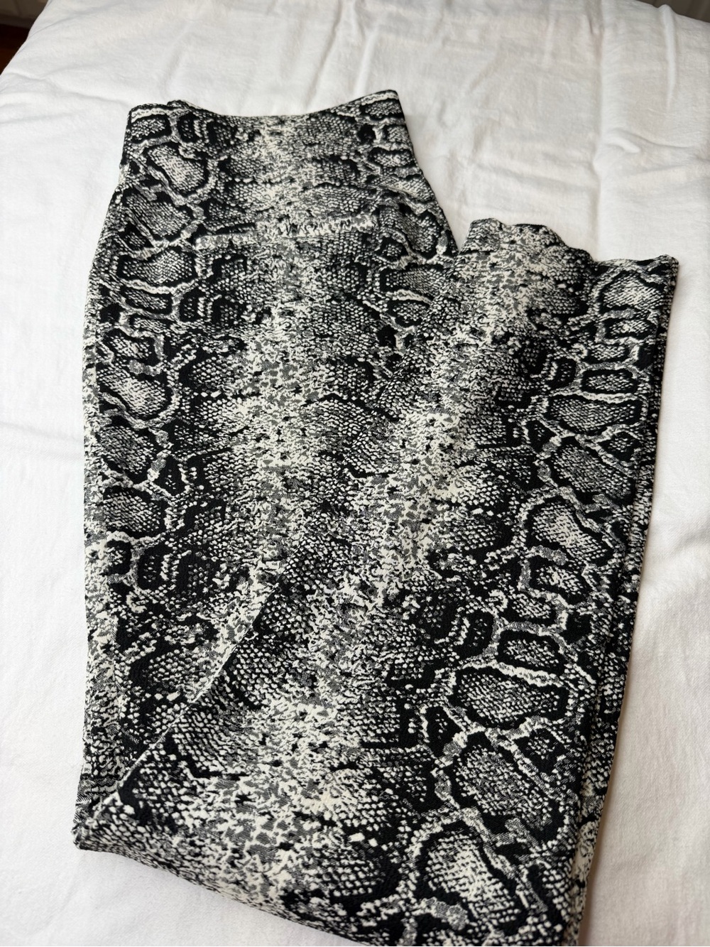 Calvin Klein Black and White Snake-Print Leggings